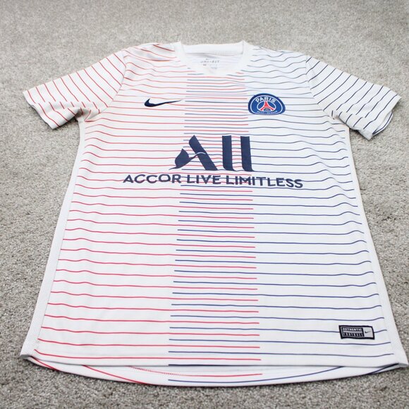 Nike x Paris Saint-Germain Shirt Mens Medium White PSG Pre-Match Training Jersey - Picture 2 of 14